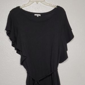 Black, flutter sleeve dress